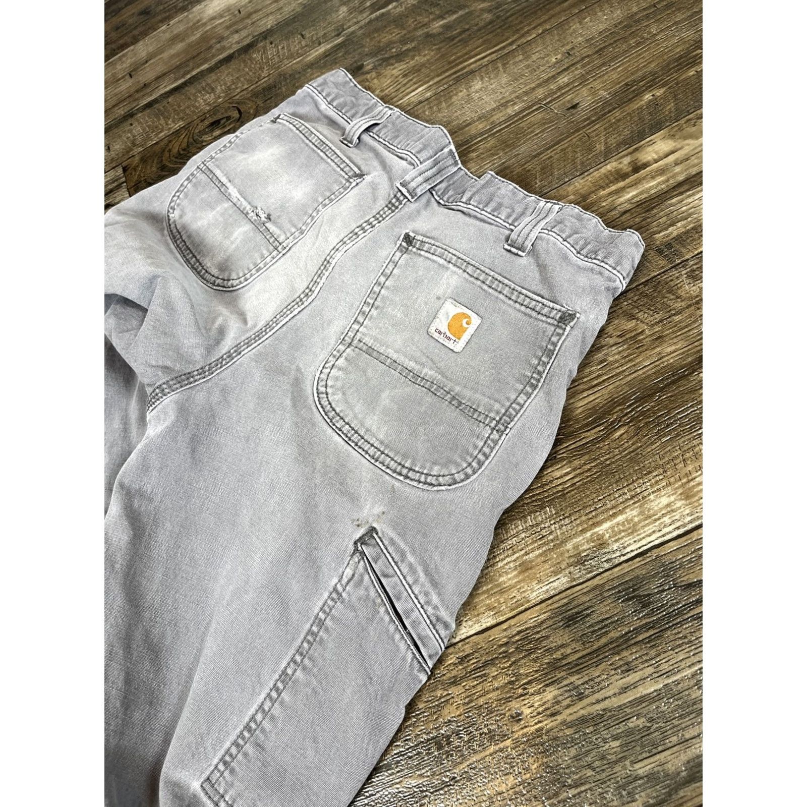 Carhartt Carhartt Pants Mens 33x32 Gray Canvas Carpenter Distressed Workwear Pants Regular 32 Inseam Men Size US 32 / EU 48 - 6 Thumbnail