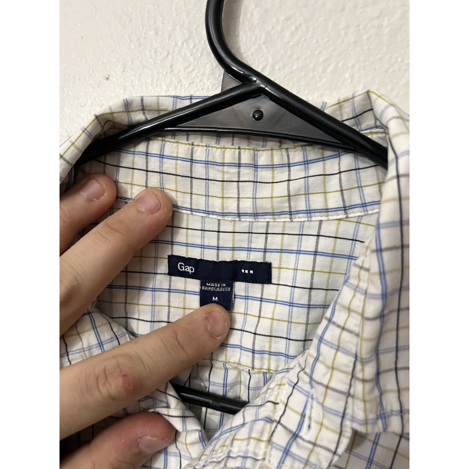 Gap Gap men’s button down long sleeve shirt Medium White Gingham Size US M / EU 48-50 / 2 - 2 Thumbnail