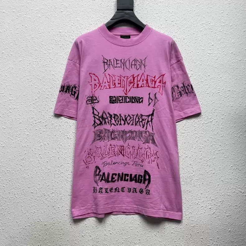 Balenciaga Balenciaga Dragon Year Limited Graffiti Logo Pink Short Sl Size US XS / EU 42 / 0 - 1 Thumbnail