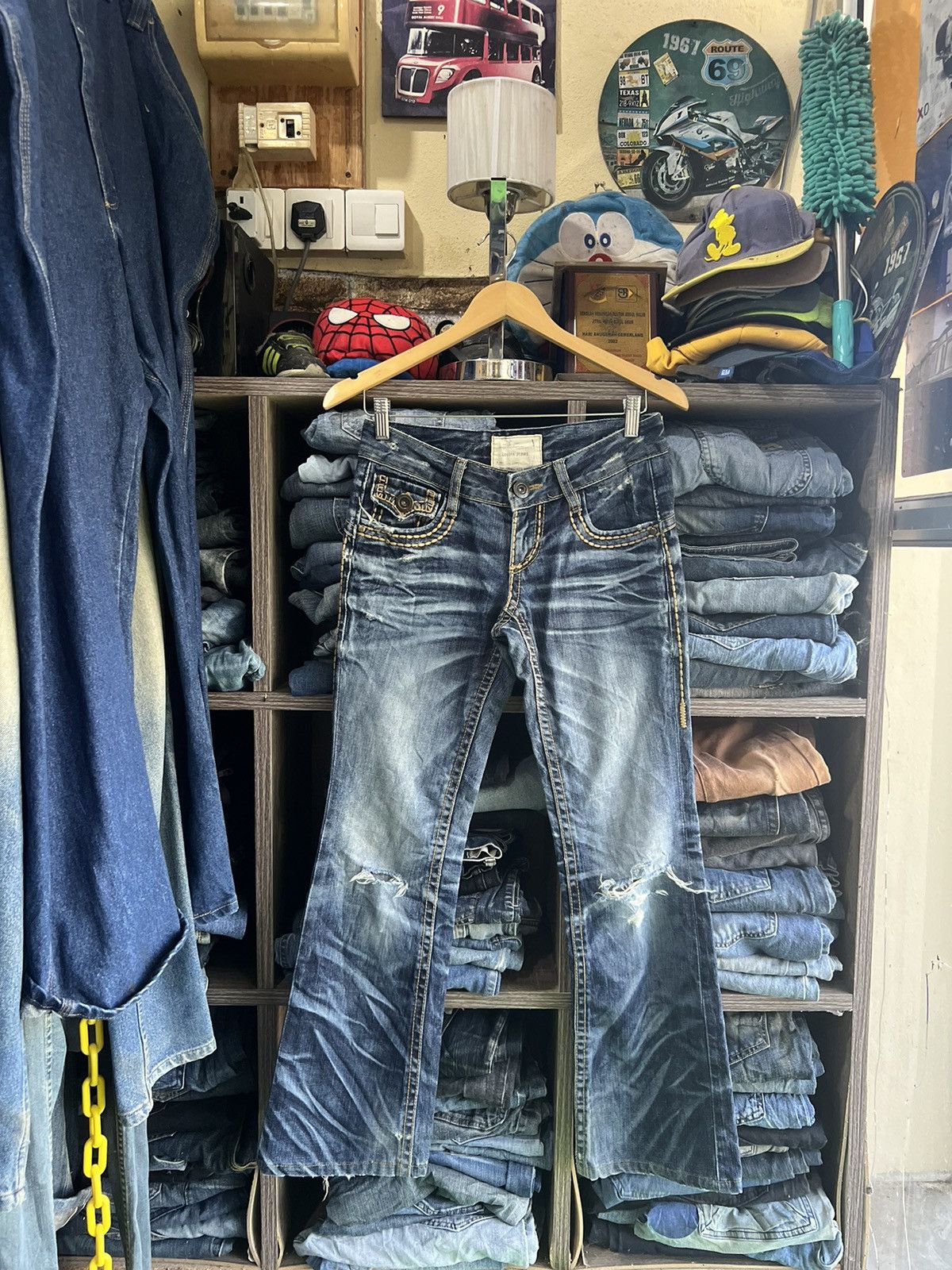 Other 🔥Rare Lolita Jeans Flared Distressed Denim Size 29" - 1 Thumbnail