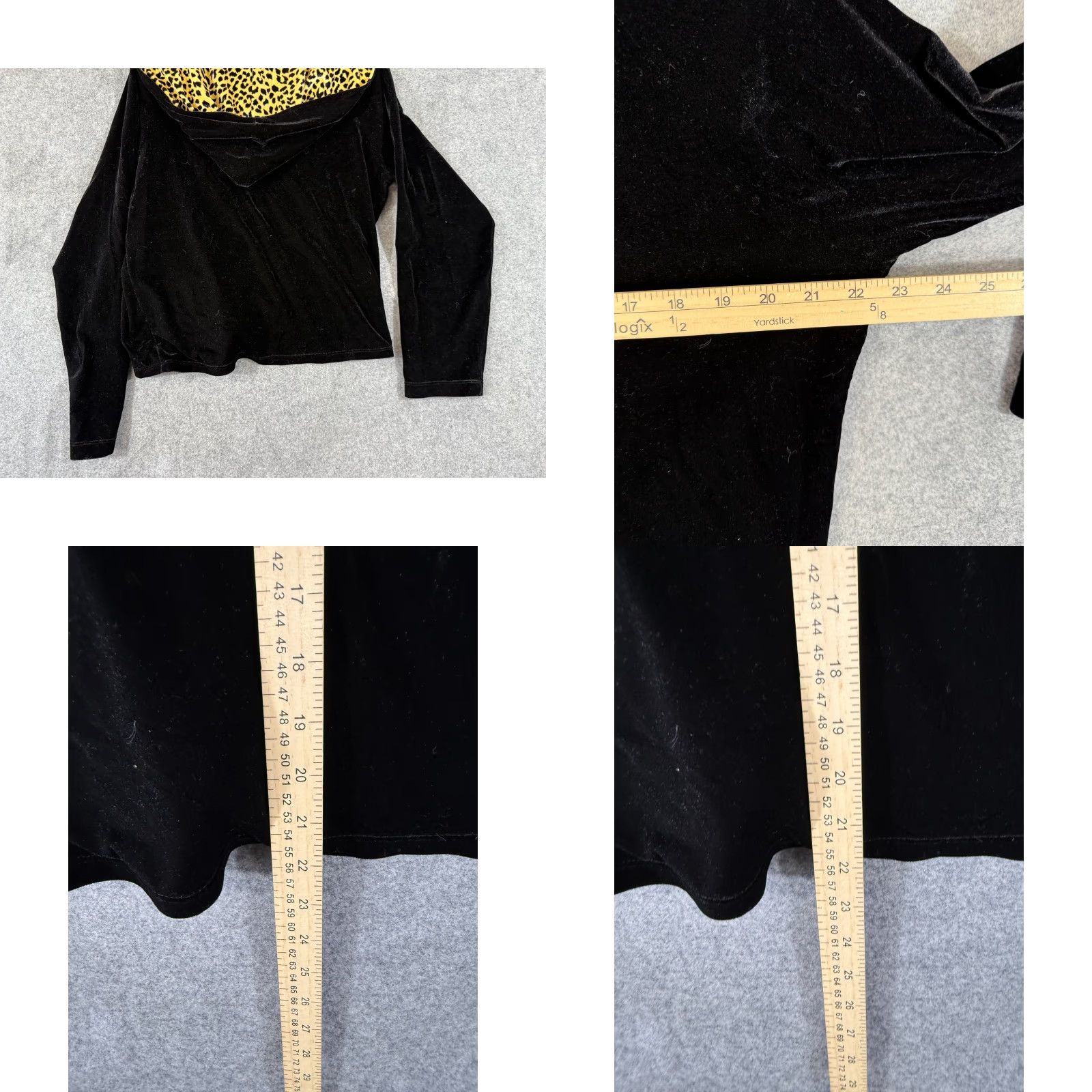 Velvet VINTAGE Carushka Velvet Leopard Jacket Womens M Black Full Zip Hooded USA VTG Size M / US 6-8 / IT 42-44 - 9 Thumbnail