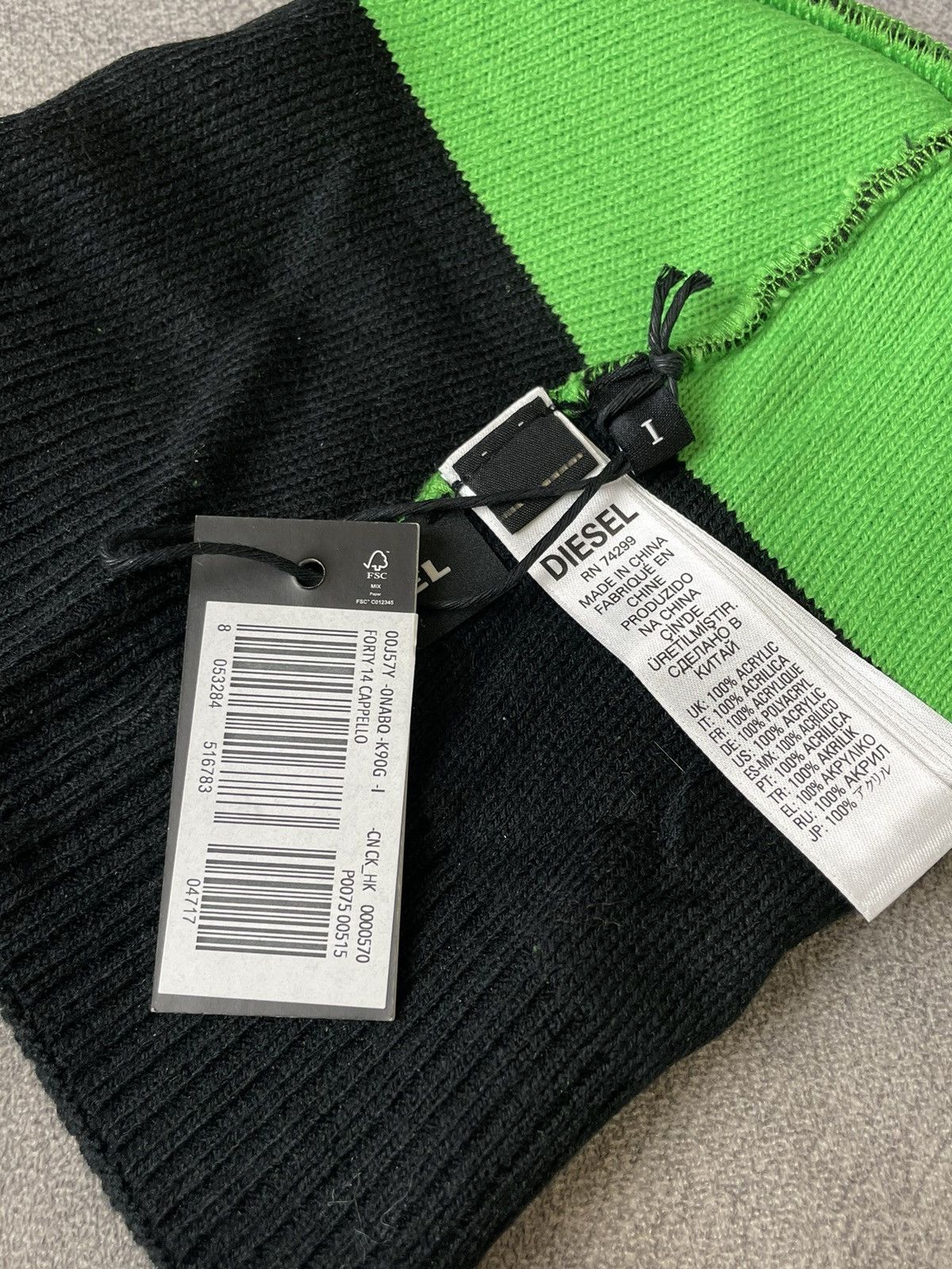 Diesel Diesel Black Logo Beanie Hat Size ONE SIZE - 4 Thumbnail