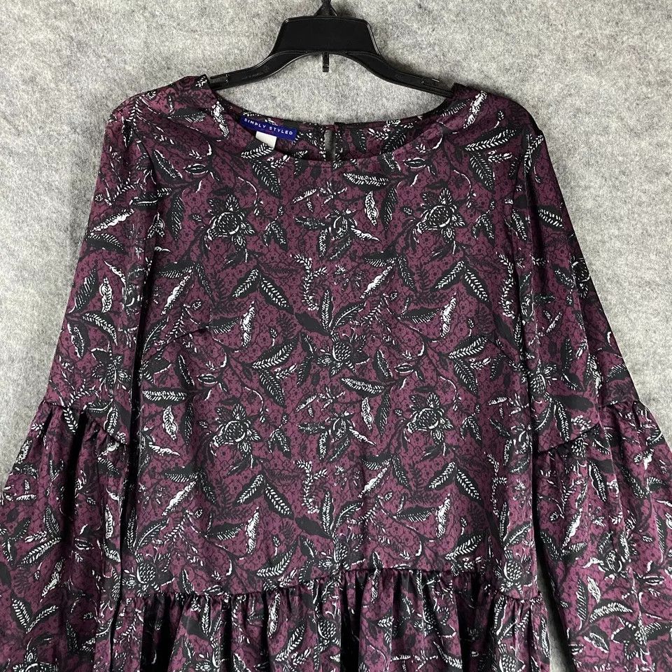 Other Simply Styled Blouse Medium Women's Long Sleeve Floral M Size M / US 6-8 / IT 42-44 - 2 Thumbnail