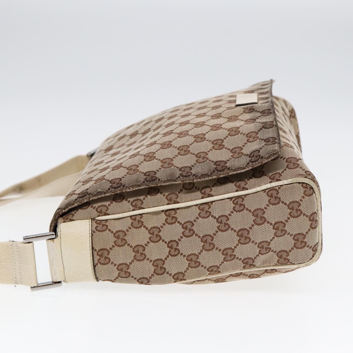Gucci GUCCI GG Canvas Shoulder Bag Beige Silver Size ONE SIZE - 2 Thumbnail