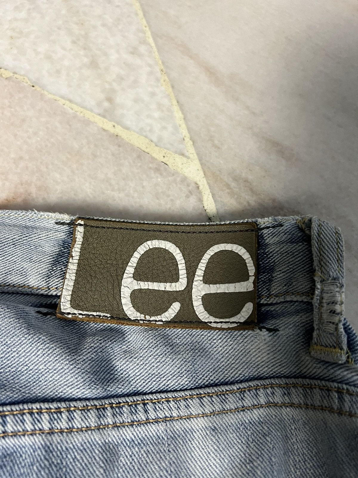 Lee × Vintage Vintage Lee 101 Distressed Light Wash Jeans Size US 29 - 13 Thumbnail