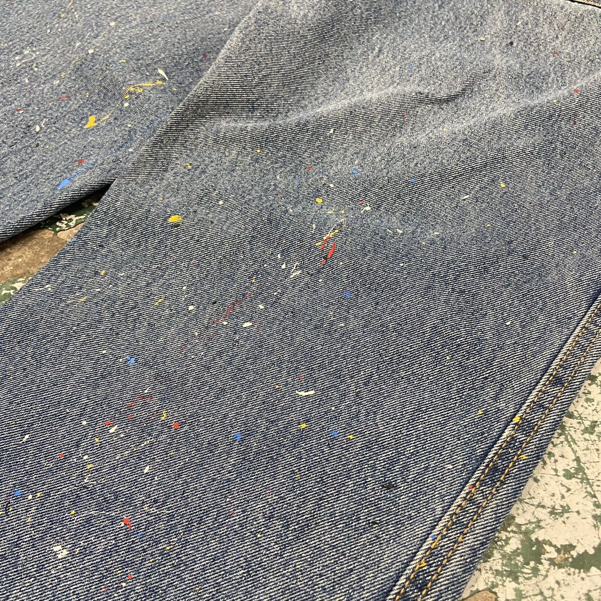 Vintage Vintage 1990s Paint Splatter Blue Denim Jeans Size US 34 / EU 50 - 10 Thumbnail