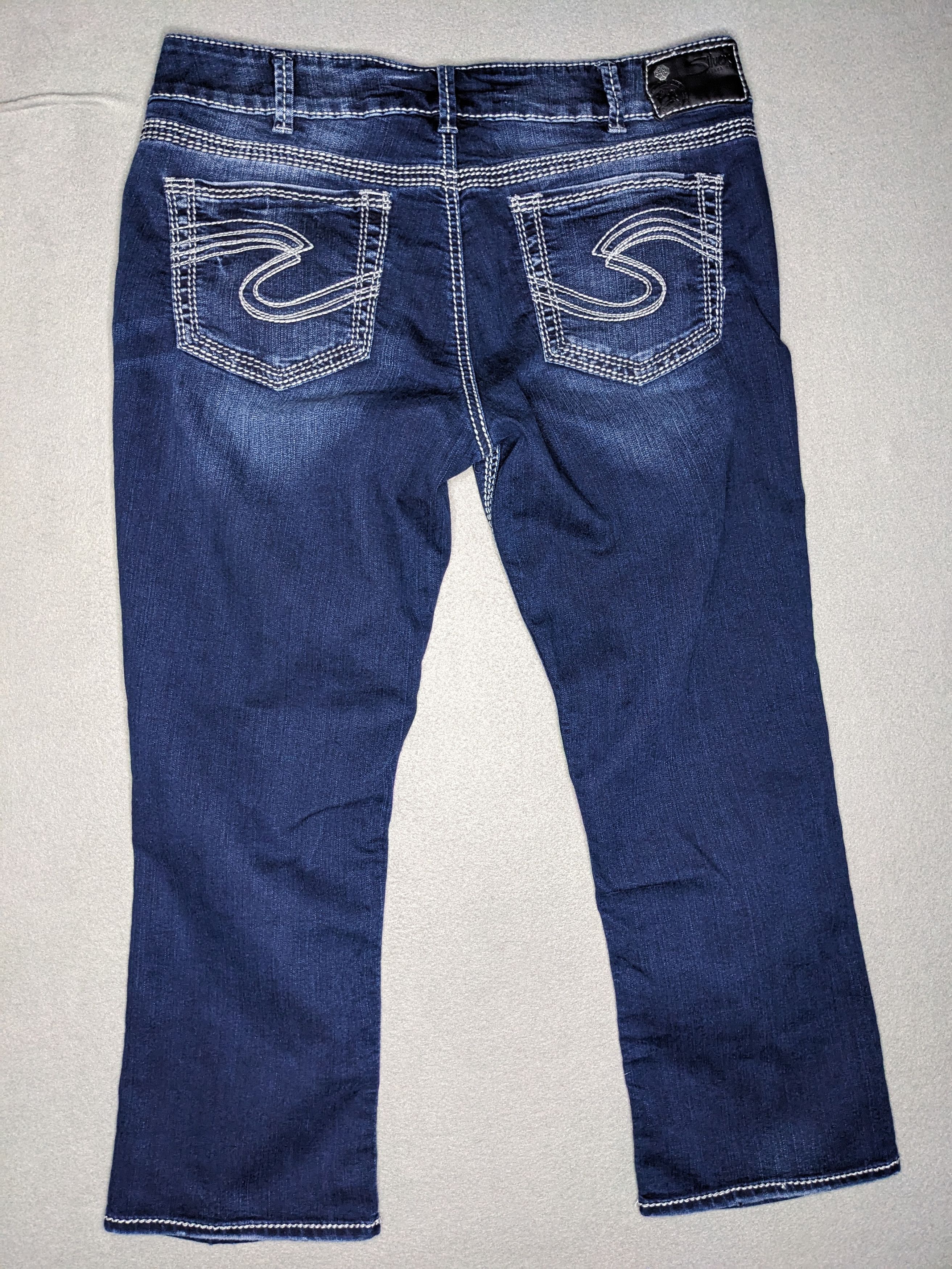 Silver Jeans Co. Silver Jeans Suki Mid Capri 33x24 Y2K Denim Western Dark Size 33" - 9 Thumbnail