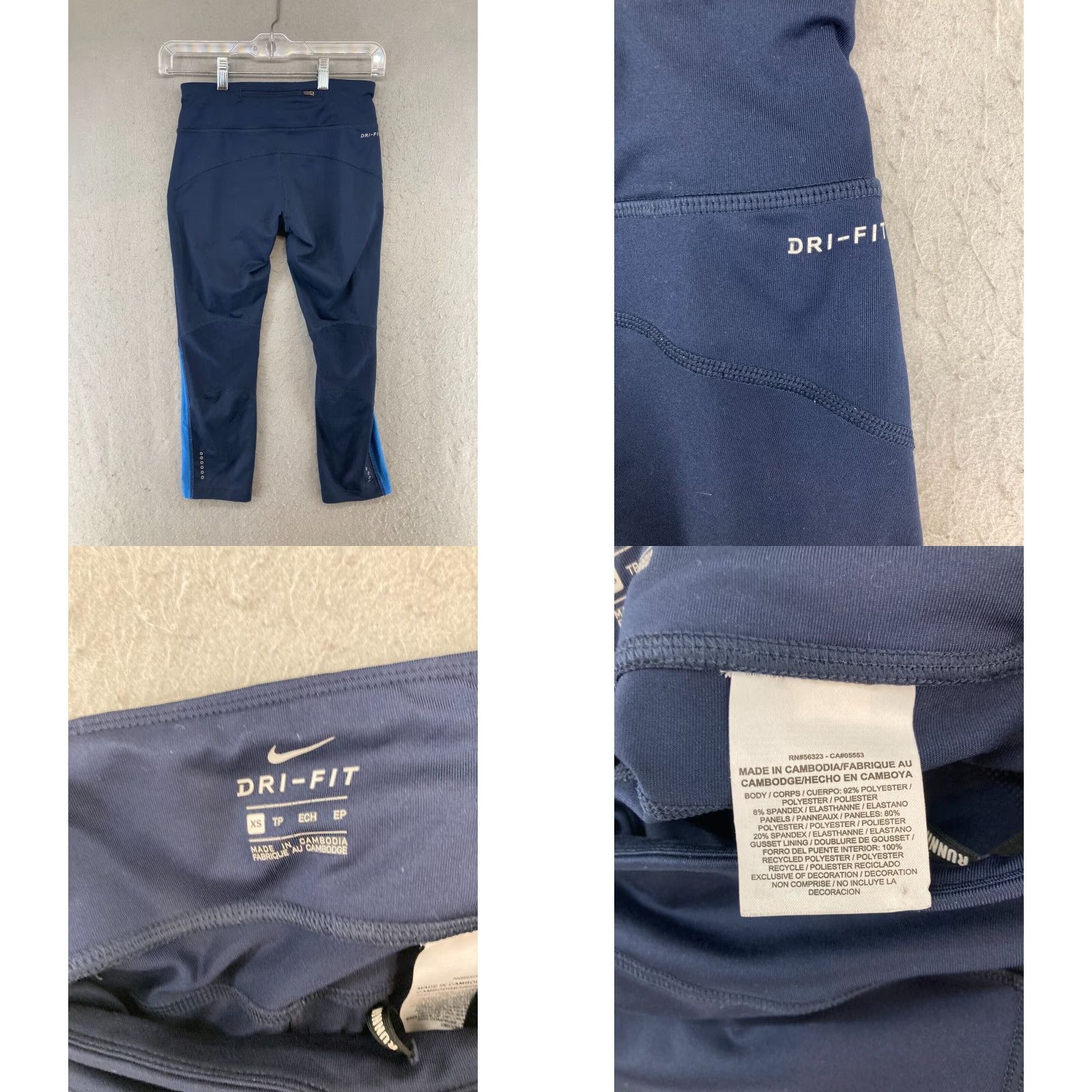 Nike Nike Dri-Fit Womens Pants XS Blue Stretch Athletic Size 26" / US 2 / IT 38 - 8 Thumbnail
