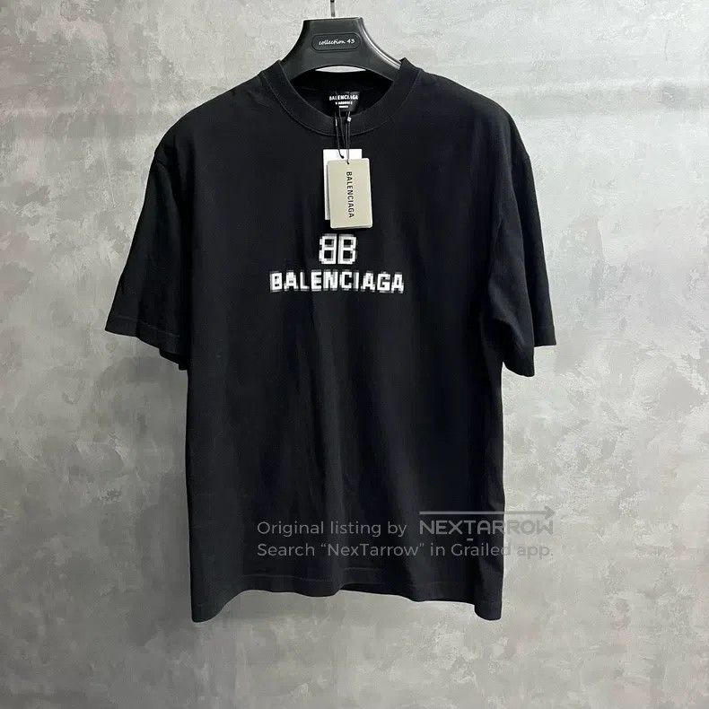 Balenciaga Balenciaga Black Mosaic Blurred Logo BB Letter Short Sleev Size US XS / EU 42 / 0 - 1 Thumbnail
