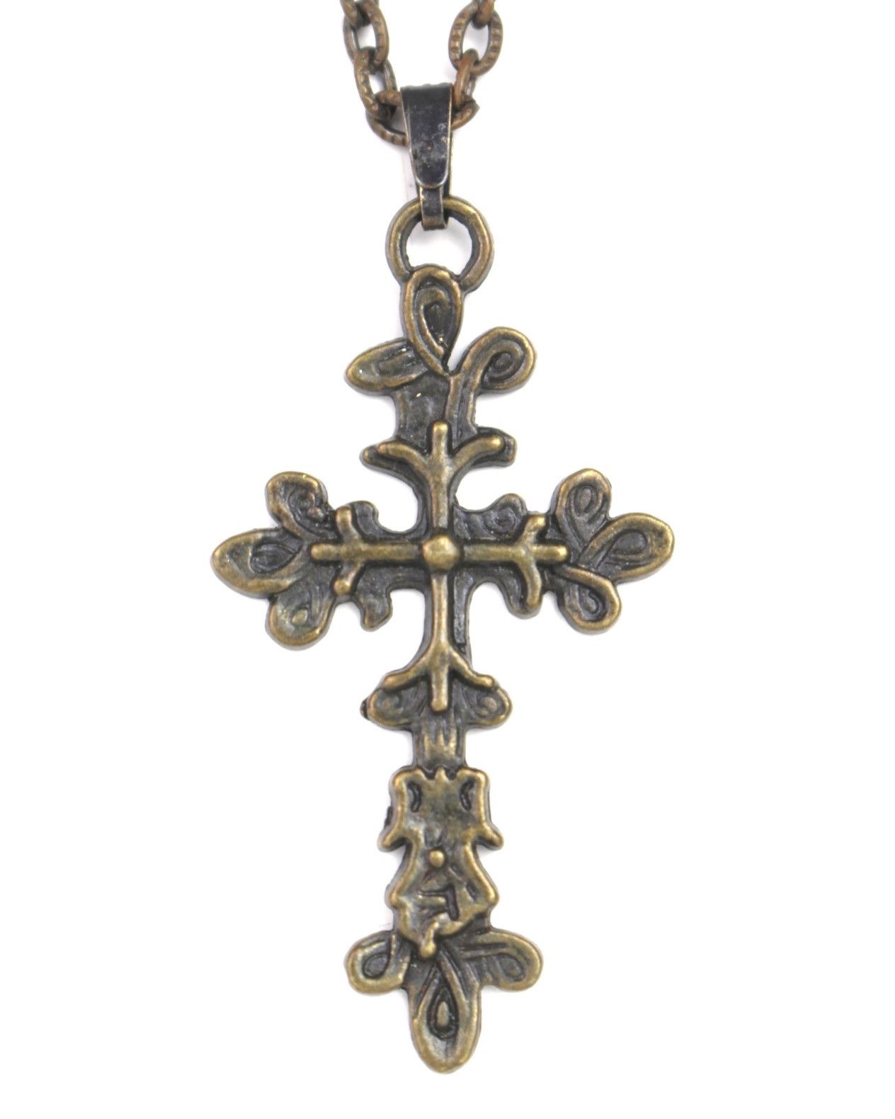 Hysteric Glamour 2000S JAPANESE MADE BLACKENED METAL LILY CROSS NECKLACE Size ONE SIZE - 1 Thumbnail