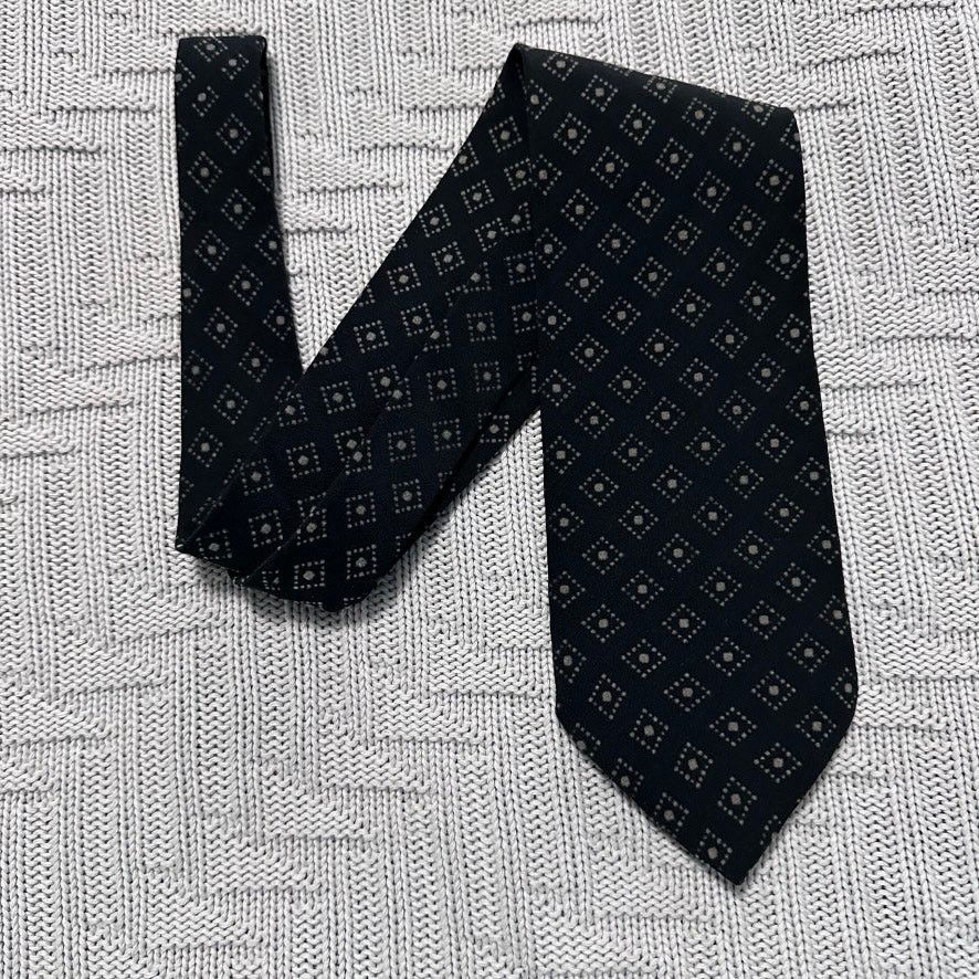 Giorgio Armani Vintage Giorgio Armani black gold diamond geometric silk tie Size ONE SIZE - 1 Thumbnail