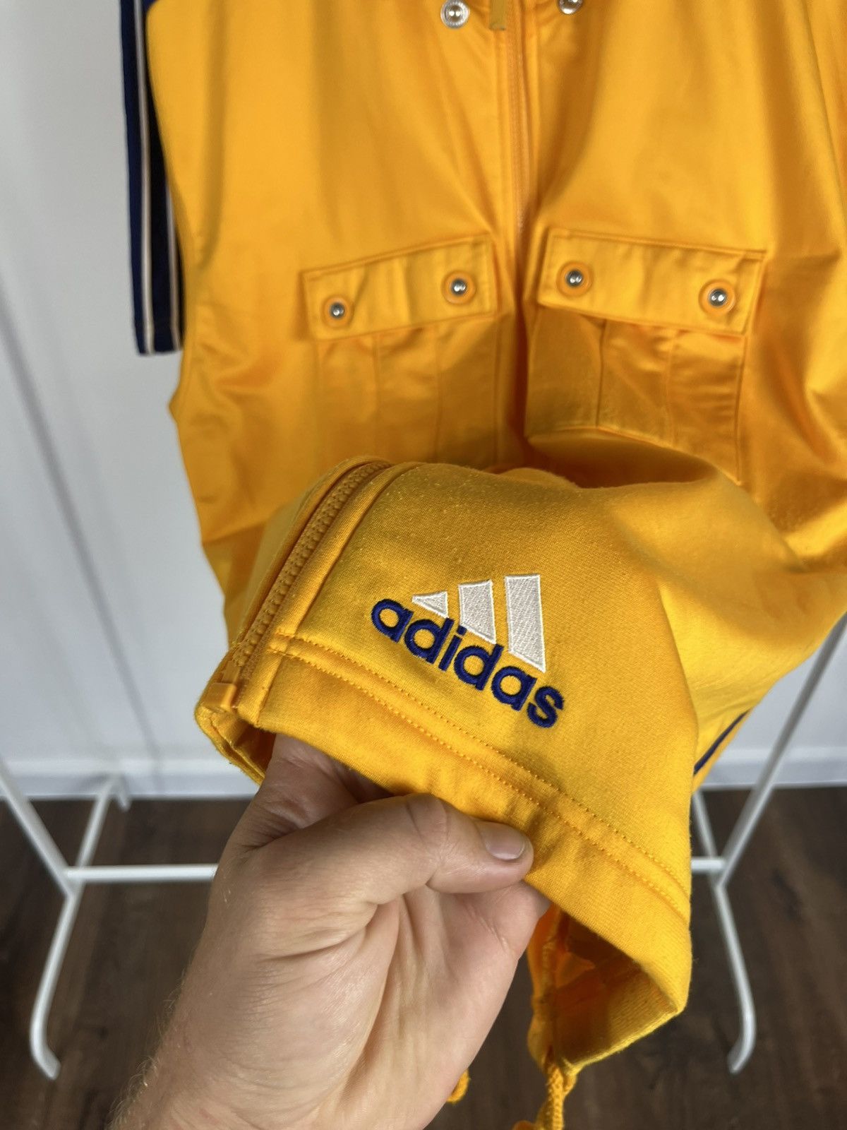 Adidas Vintage Adidas Yellow Blue Zip Track Jacket Short Sleeve S Size US S / EU 44-46 / 1 - 10 Thumbnail