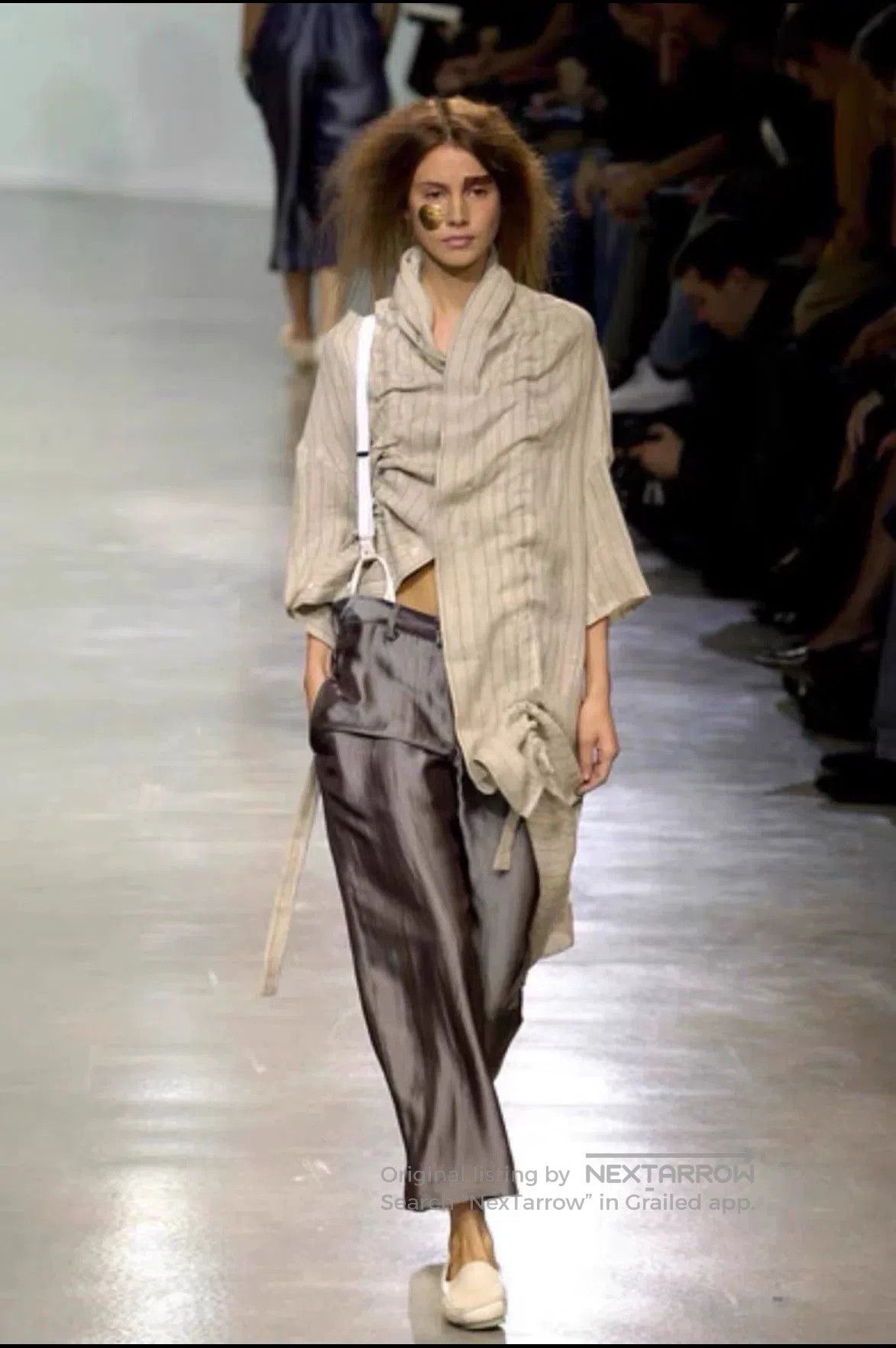 Y's Y's Yohji Yamamoto Striped Long Shirt Jacket. Size L / US 10 / IT 46 - 1 Thumbnail