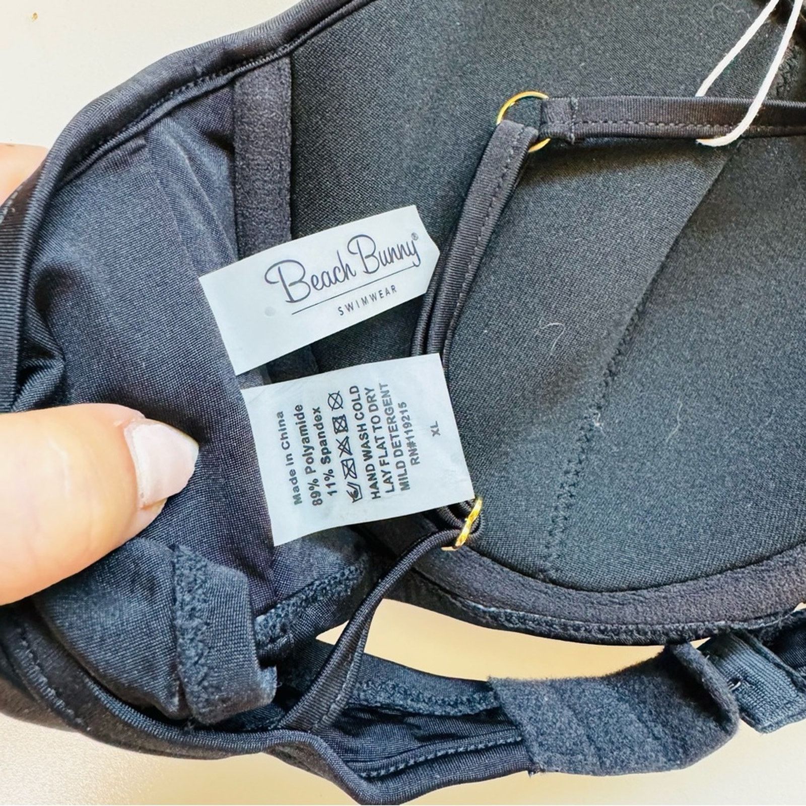 REVOLVE NEW BEACH BUNNY Black Dylan Underwire Bikini Swim Top XL Size XL / US 12-14 / IT 48-50 - 8 Thumbnail