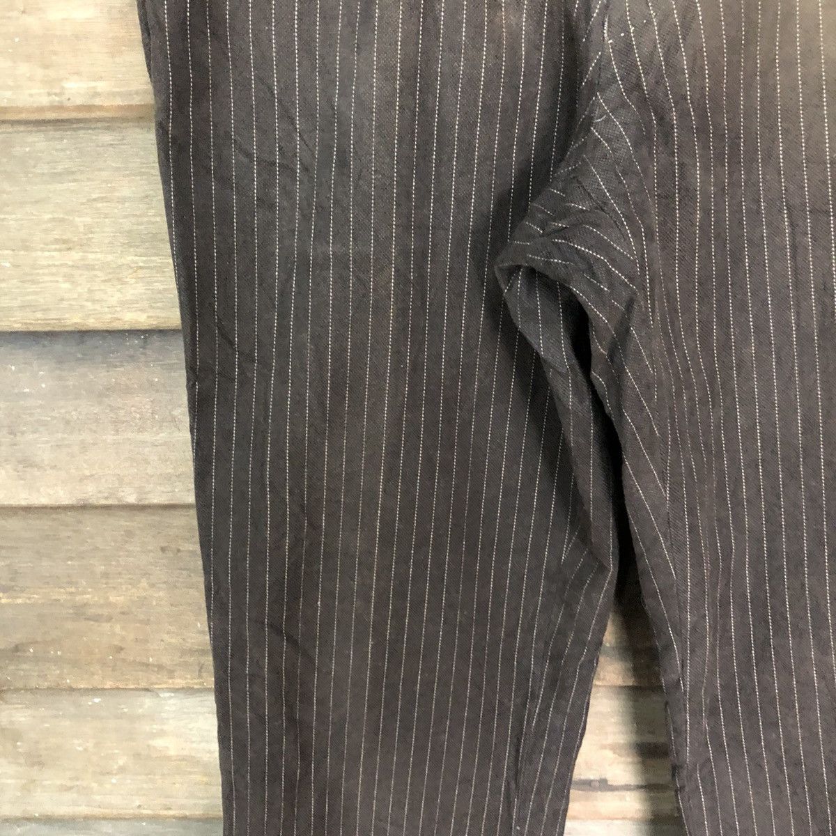 Vintage DL The Suit Company stripe Dark Brown Casual Pants #S2798 Size US 31 - 6 Thumbnail