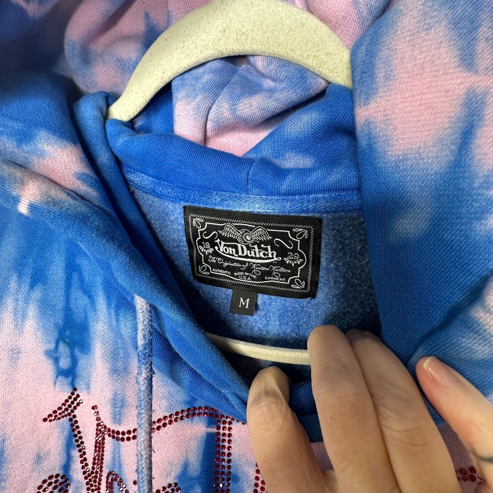 Von Dutch Von Dutch SET Blue Pink Tie Dye Red Logo Hoodie & Pants Size M / US 6-8 / IT 42-44 - 6 Thumbnail