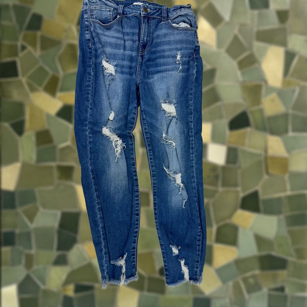 Denime Cello Juniors Jeans Distressed Denim Raw Hem Size 13/31 Blue Size 34" / US 12 / IT 48 - 1 Thumbnail