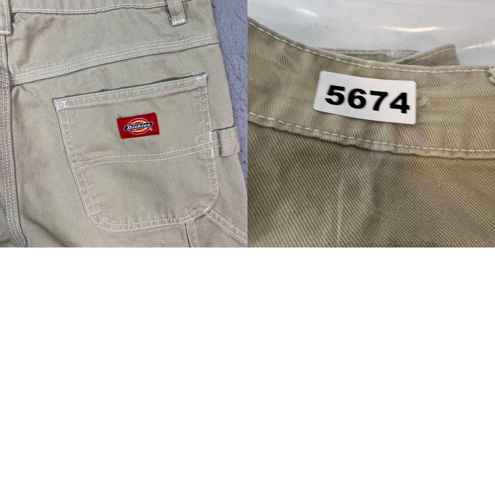Dickies Dickies Womens 3 / 26 Khaki Carpenter Pants Cotton Workwear Relaxed Fit Pants Size 26" / US 2 / IT 38 - 9 Thumbnail