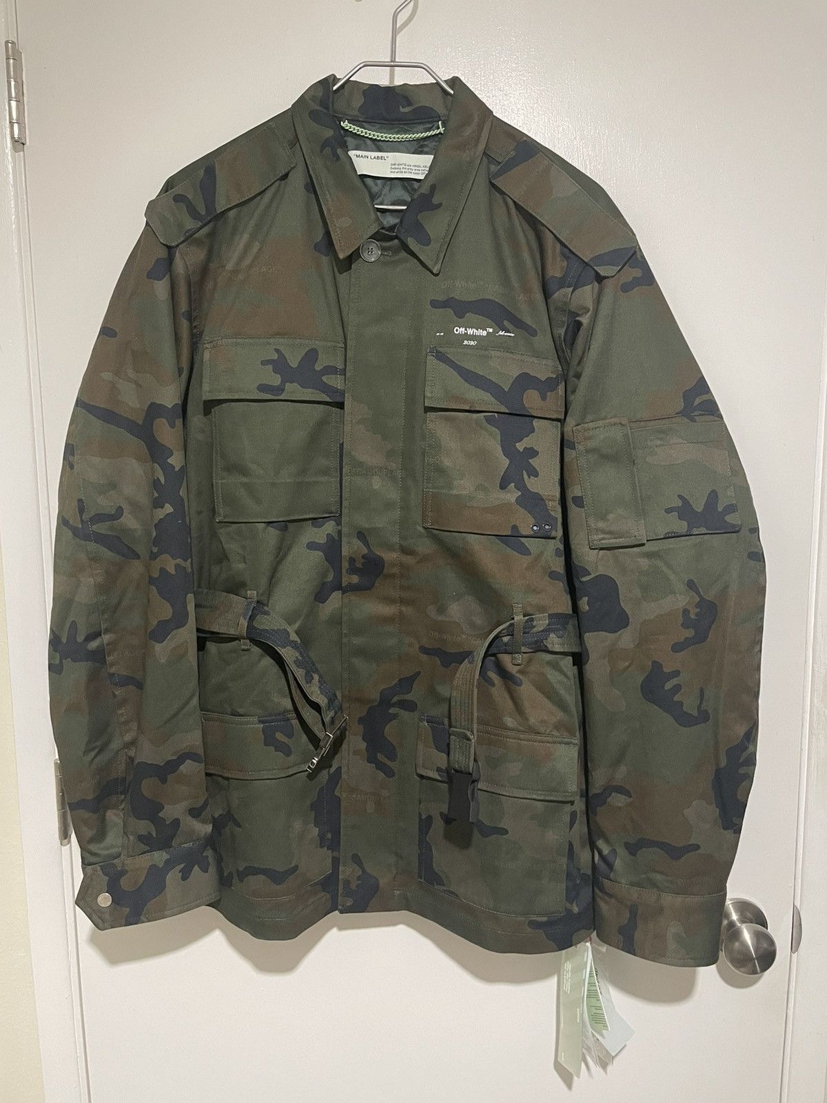 OFF-WHITE C/O VIRGIL ABLOH Green Camouflage Field Jacket