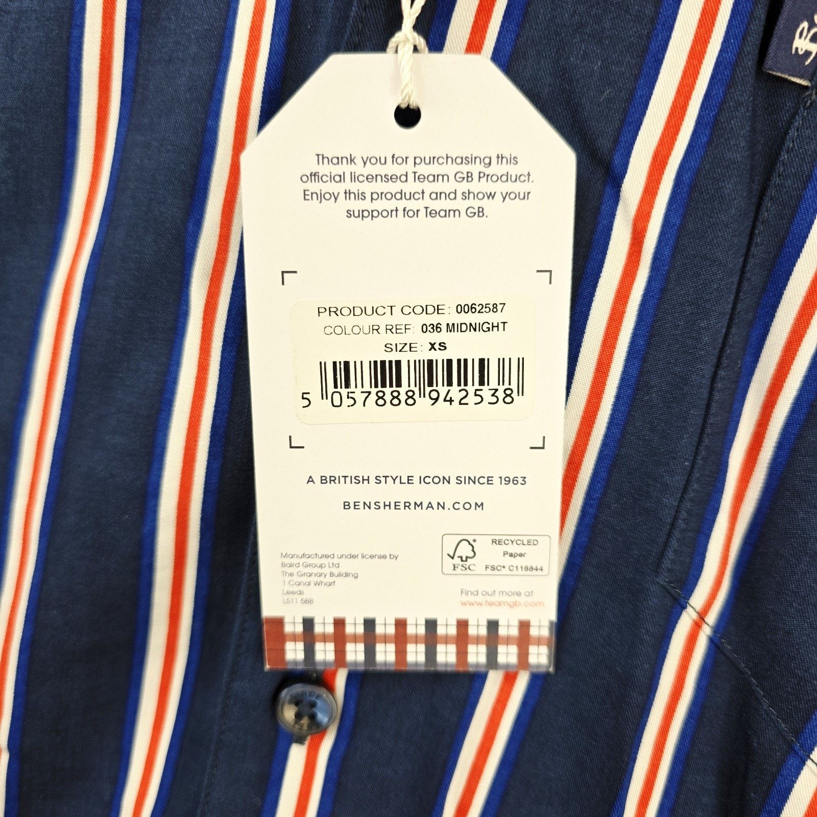 Ben Sherman Ben Sherman X Team GB Resort Stripe Shirt Men's XS Size US XS / EU 42 / 0 - 5 Thumbnail