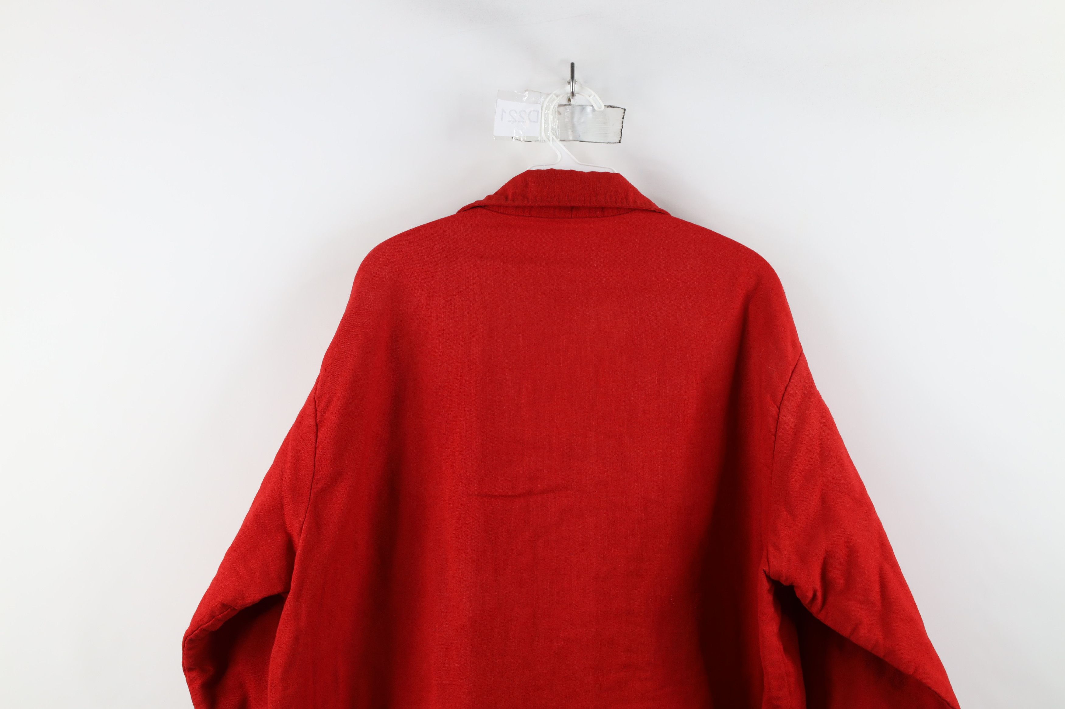 Vintage Vintage 70s Streetwear Quilted Button Shirt Jacket Red USA Size US L / EU 52-54 / 3 - 14 Thumbnail