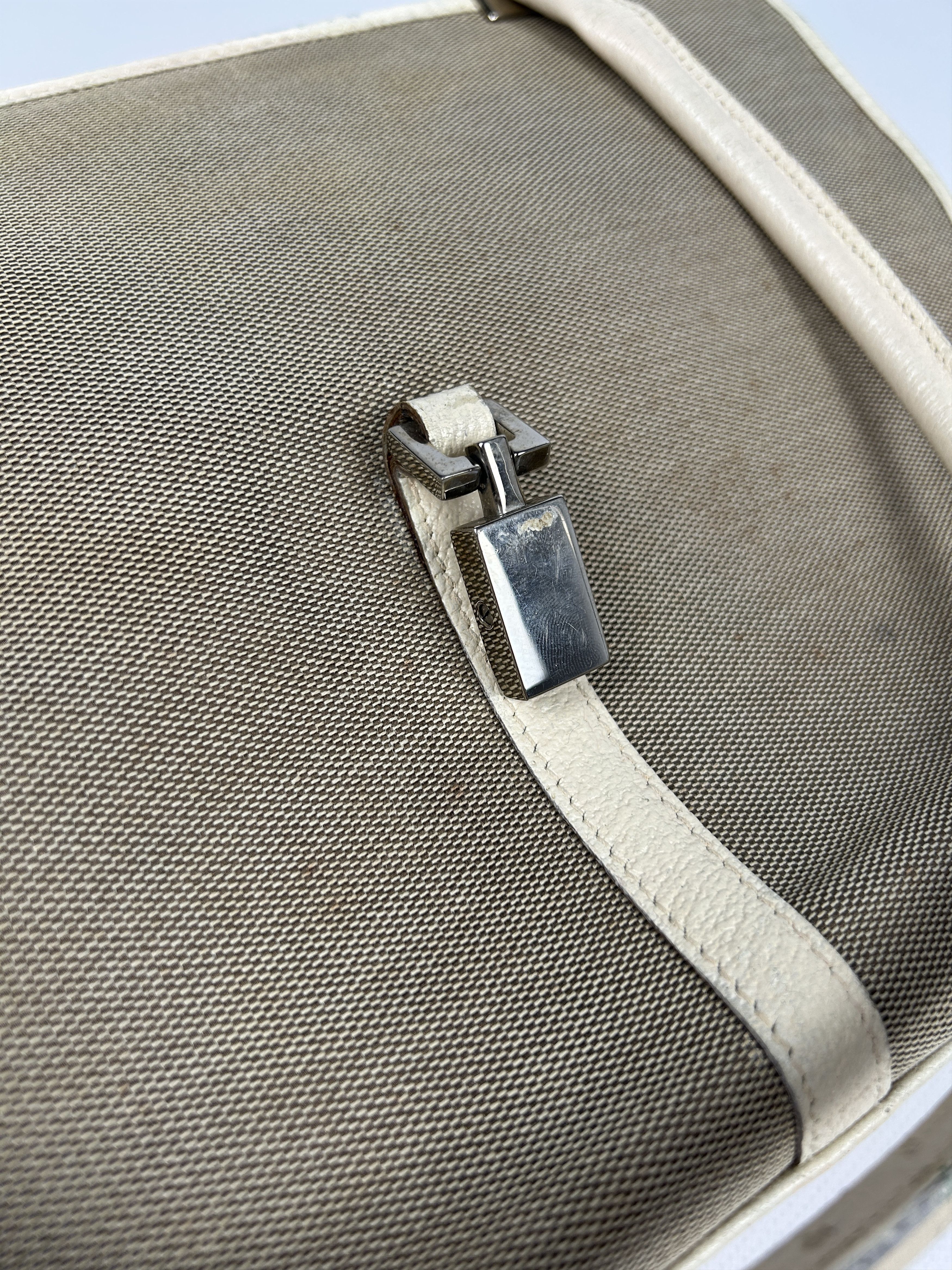 Gucci Vtg Gucci jackie line canvas tote bag with leather trim Size ONE SIZE - 12 Thumbnail