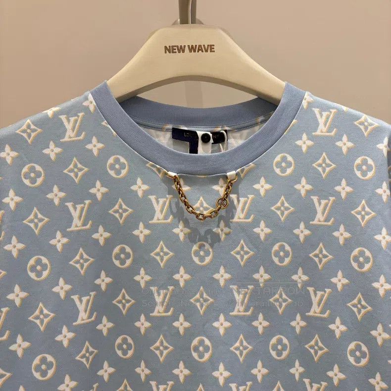 Louis Vuitton Louis Vuitton Blue crew neck full print chain mid-waist sl Size M / US 6-8 / IT 42-44 - 3 Thumbnail
