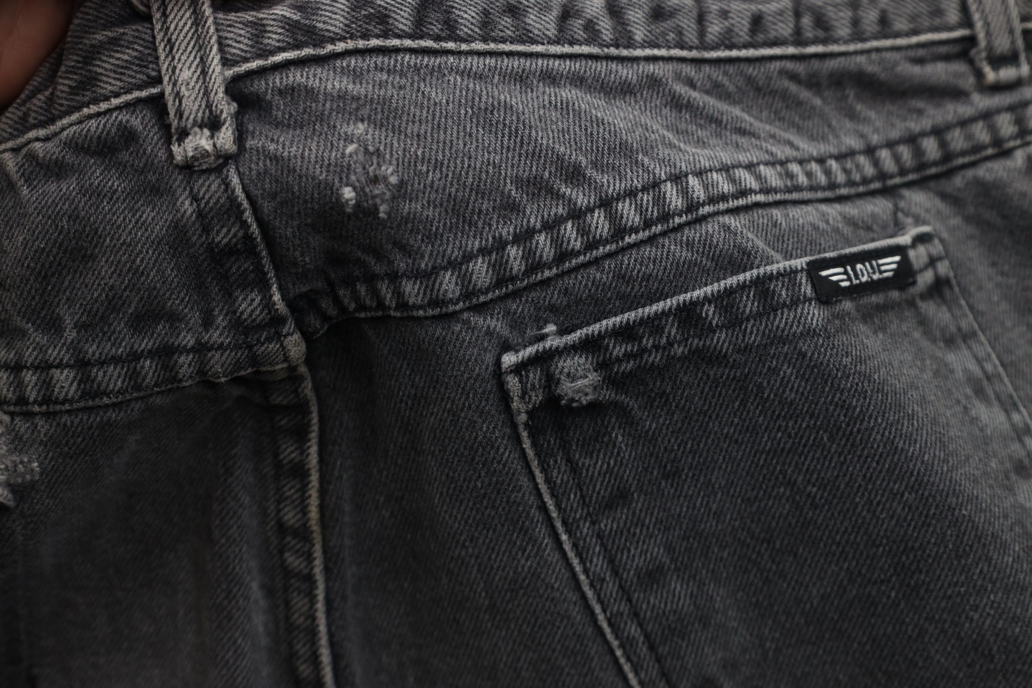 Vintage Vintage 90s IOU Relaxed Fit Tapered Leg Denim Jeans Black Size US 38 / EU 54 - 16 Thumbnail