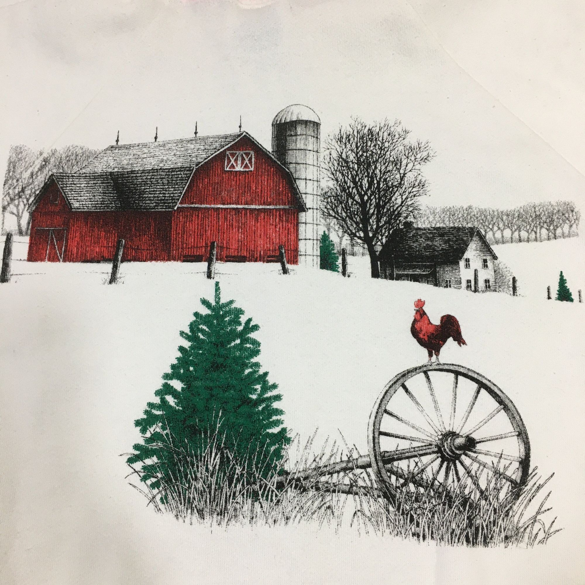 Hanes Vtg US Mail Pouch TOBACCO BARN Christmas Red Cardinals Shirt Size XL / US 12-14 / IT 48-50 - 9 Thumbnail