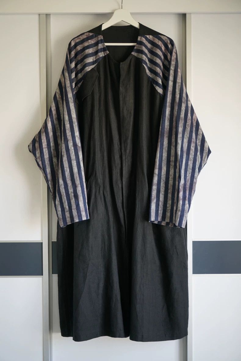Yohji Yamamoto Yohji Yamamoto Linen Coat with Striped Sleeves Size US M / EU 48-50 / 2 - 1 Thumbnail