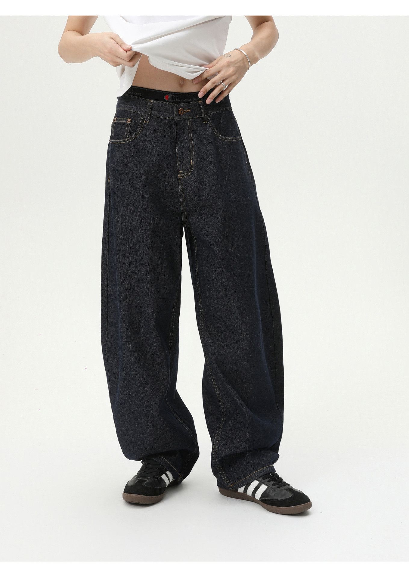 Jean Men's Japanese Retro Loose Saber-Cut Wide-Leg Jeans Size US 32 / EU 48 - 2 Thumbnail