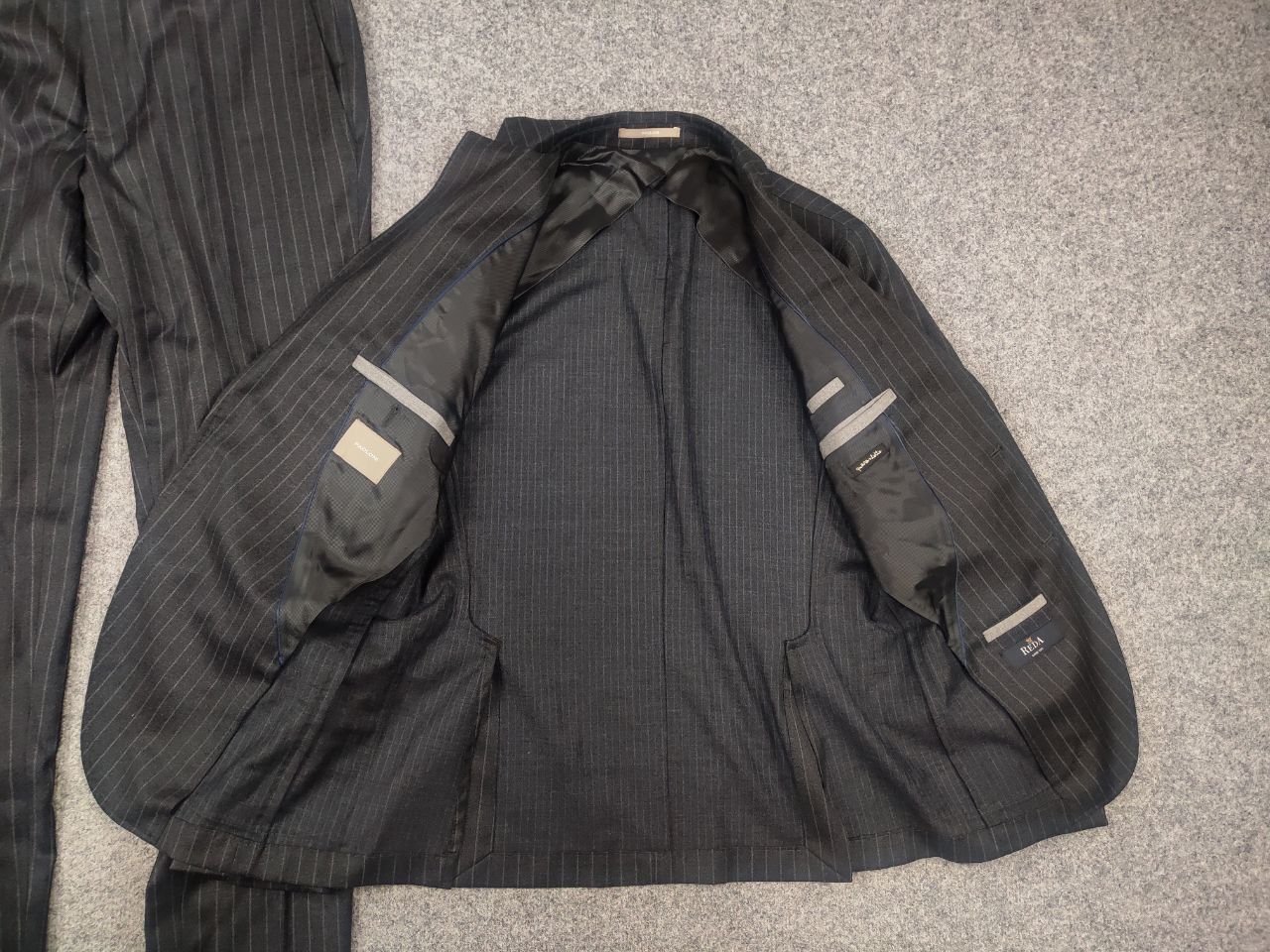 Paoloni Paoloni Quarantotto Reda Striped Unlined Blazer Pants Suit Size 48R - 19 Thumbnail