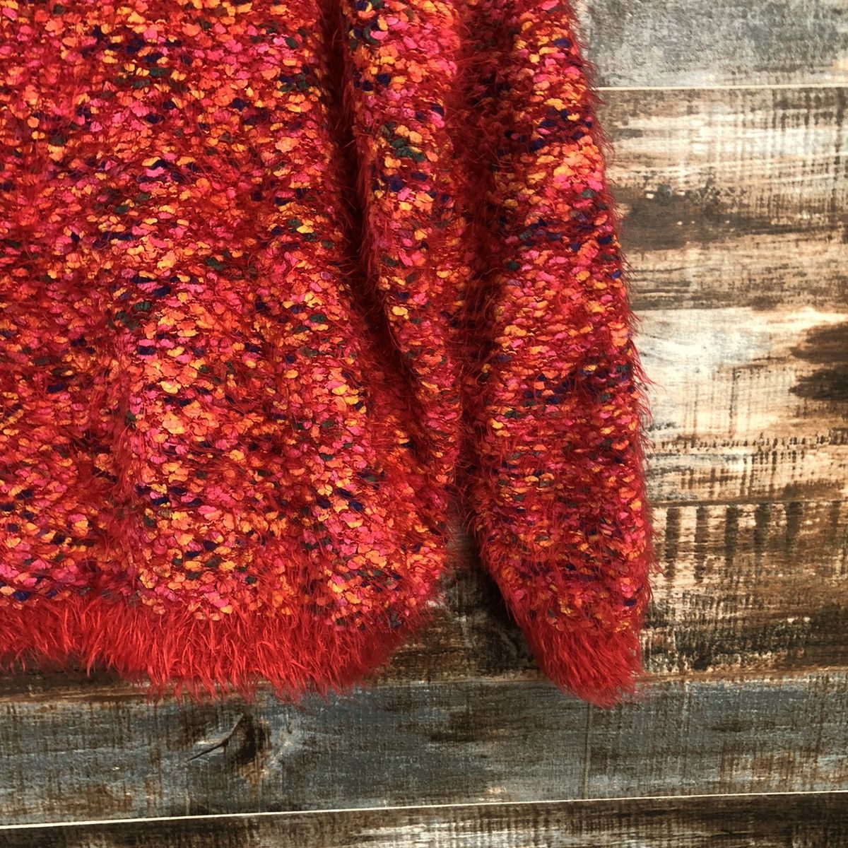 Homespun Knitwear DL Whoo Aa Red Mohair shaggy fur Knitwear #C323 Size M / US 6-8 / IT 42-44 - 8 Thumbnail
