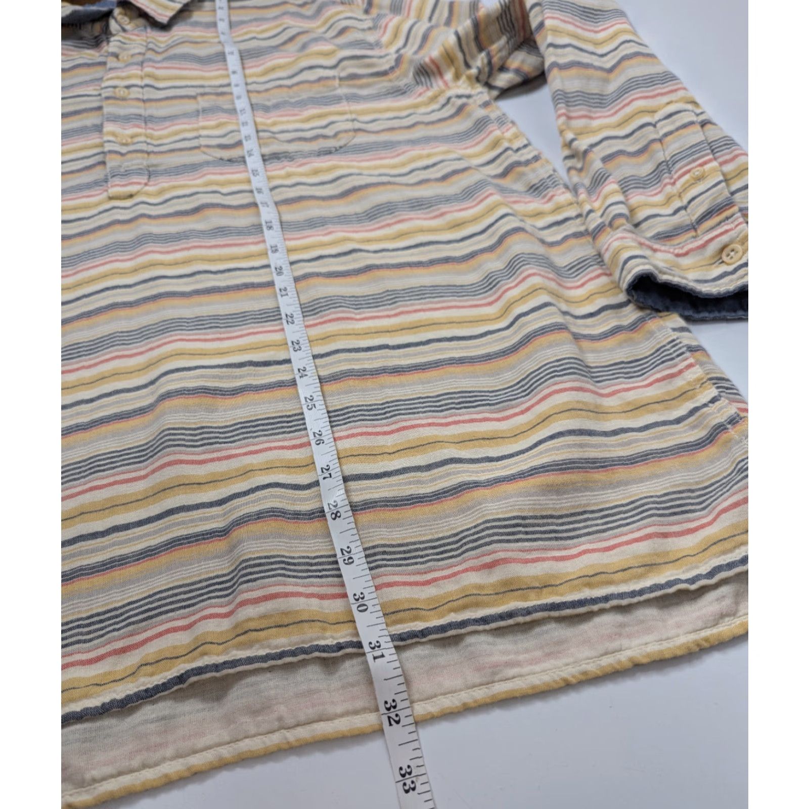 The Territory Ahead The Territory Ahead Shirt Mens XL Long Sleeve Button-Up Boho Stripe Roll Tab Color Multicolor Cotton Size US XL / EU 56 / 4 - 6 Thumbnail