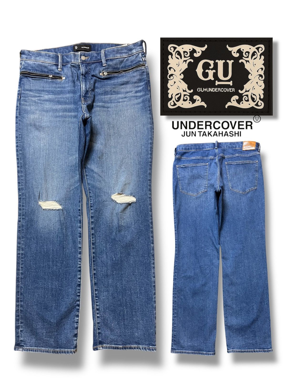 GU × Undercover GU x Undercover Kosmik Noise Jeans - Straight Stretch Jeans Size US 36 / EU 52 - 1 Thumbnail