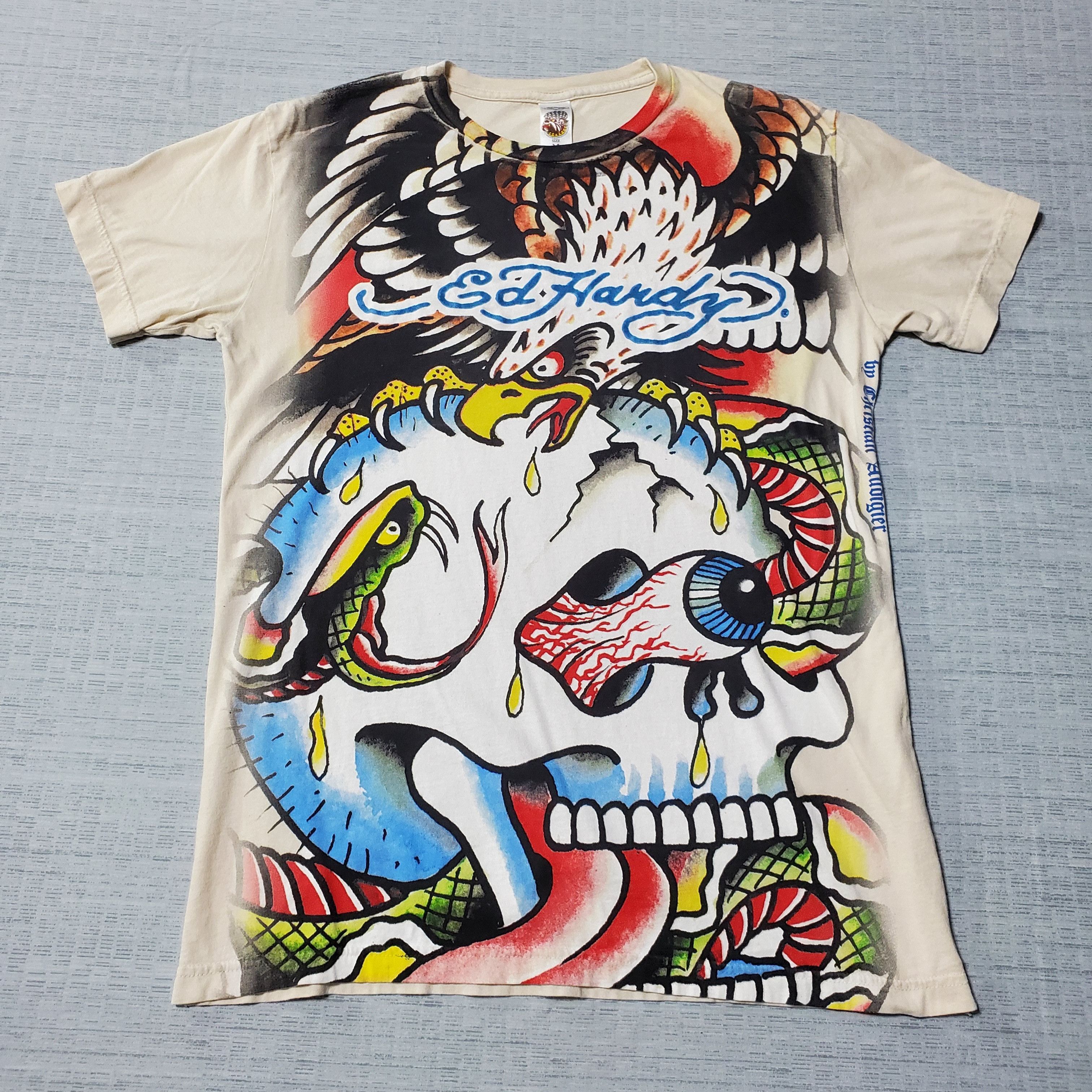 Ed Hardy Ed Hardy Eagle, Snake and Skull T-Shirt | Grailed