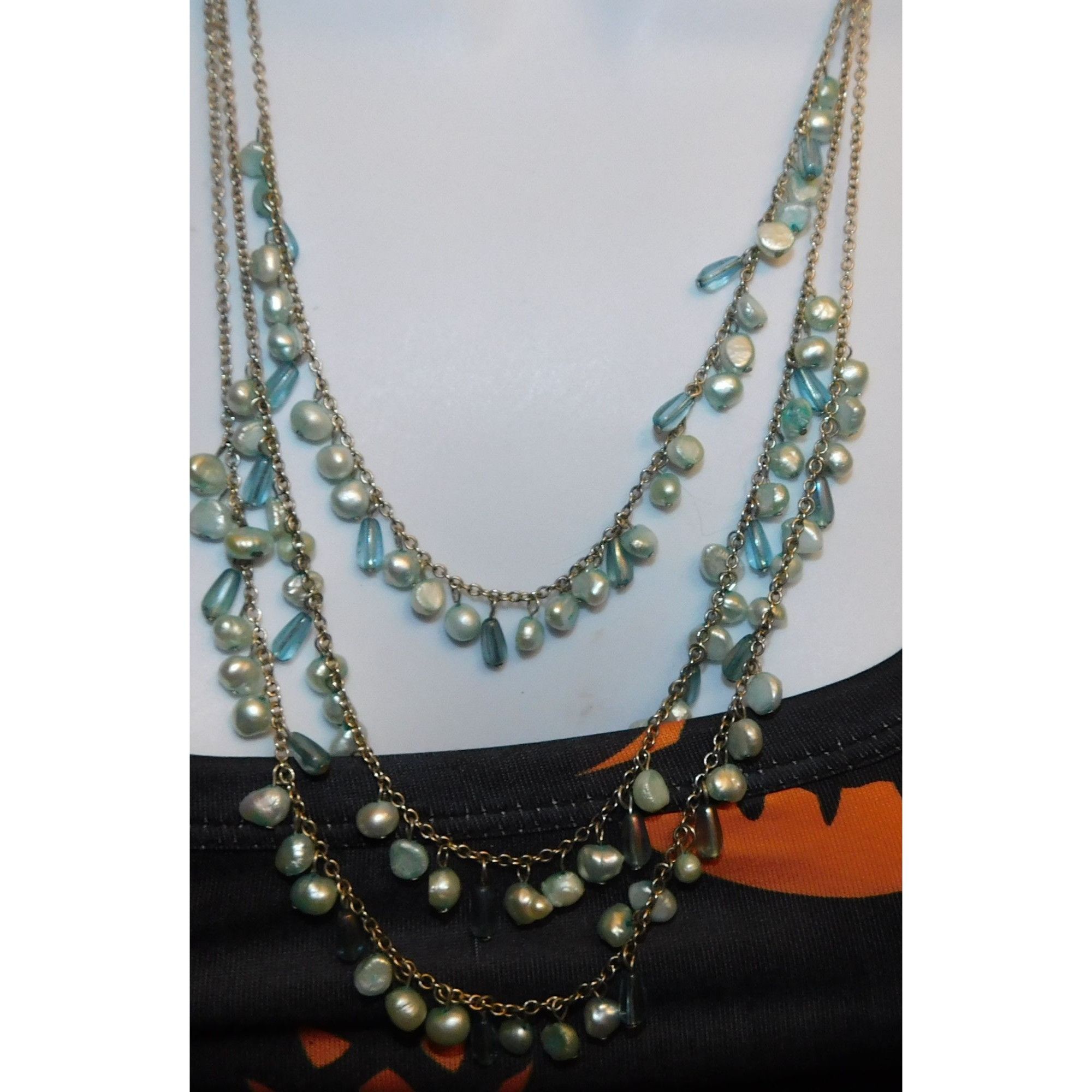 Other Whimsical Light Blue Pearl Beaded Layered Necklace Size ONE SIZE - 5 Thumbnail