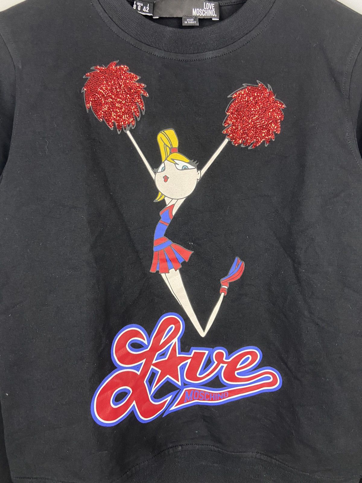 Love Moschino × Moschino Love Moschino Cheerleader Black Sweatshirt Luxury Size M / US 6-8 / IT 42-44 - 4 Thumbnail