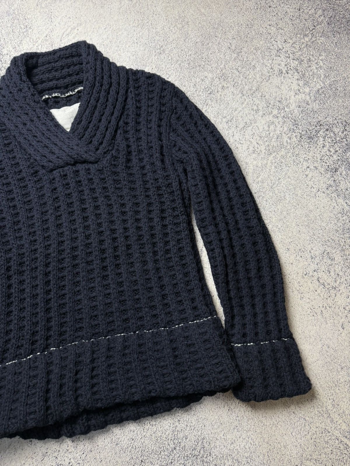 H&M × Maison Margiela Maison Margiela H&M Cable Knit V-Neck Wool Sweater Jumper Size US S / EU 44-46 / 1 - 4 Thumbnail