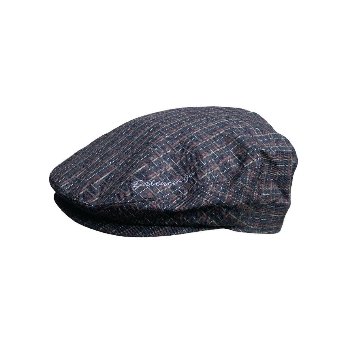 image of Balenciaga Paris Hat Flat Cap Gatsby Hat Newsboy Cap in Tartan, Men's