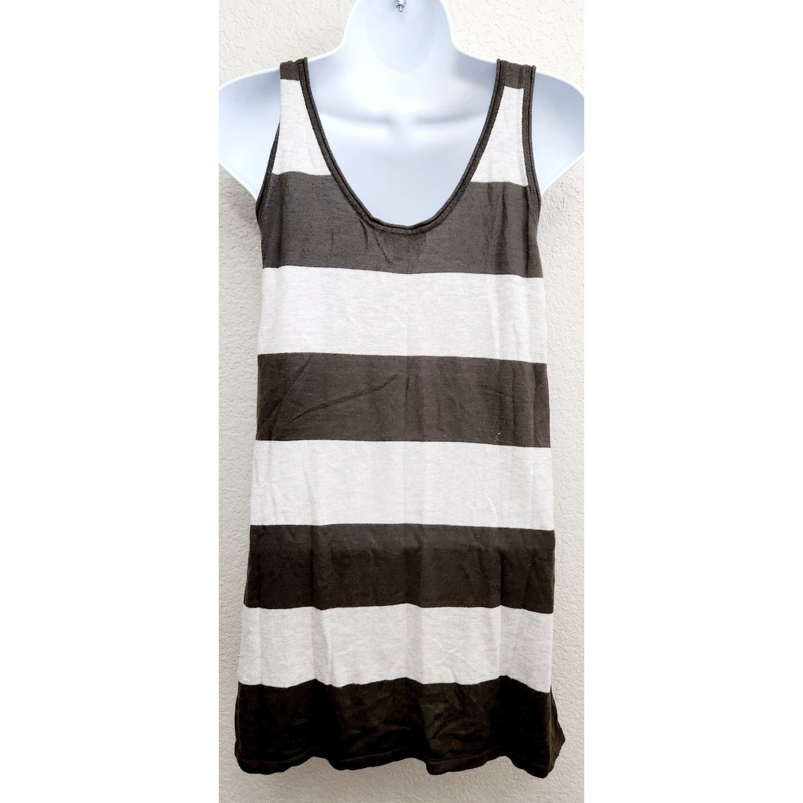 Banana Republic Banana Republic Brown Tan Striped Sleeveless Top Medium Soft Size M / US 6-8 / IT 42-44 - 3 Thumbnail