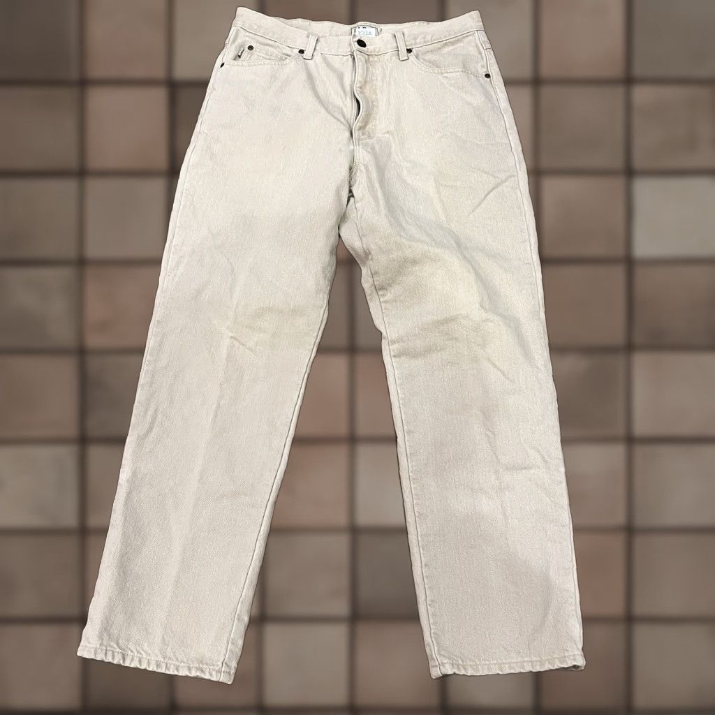 Vintage L.L. Bean Jeans Flannel Lined Mens 34x30 Classic Fit Cream Ivory Denim Size US 34 / EU 50 - 1 Thumbnail