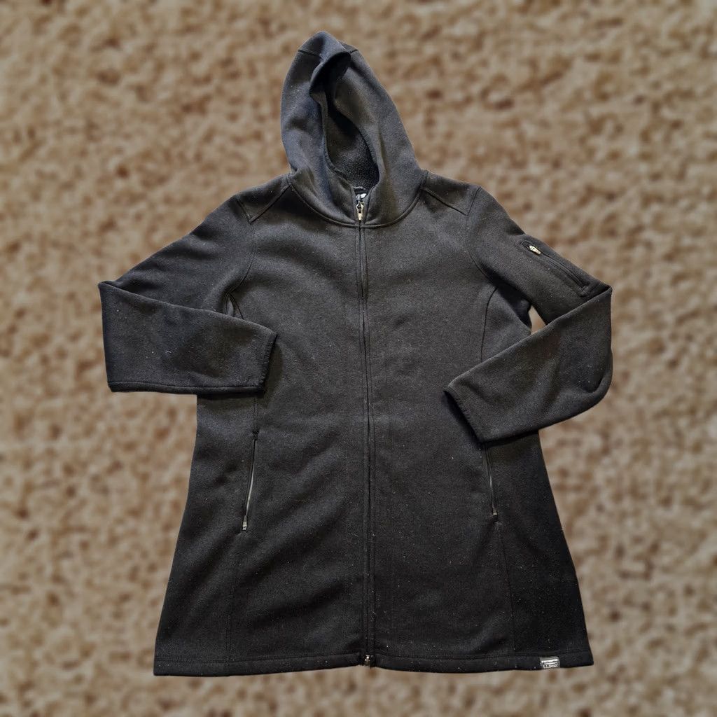 Vintage LL Bean Jacket Womens XL Black Hooded Full Zip Fleece Coat Casual Size XL / US 12-14 / IT 48-50 - 1 Thumbnail