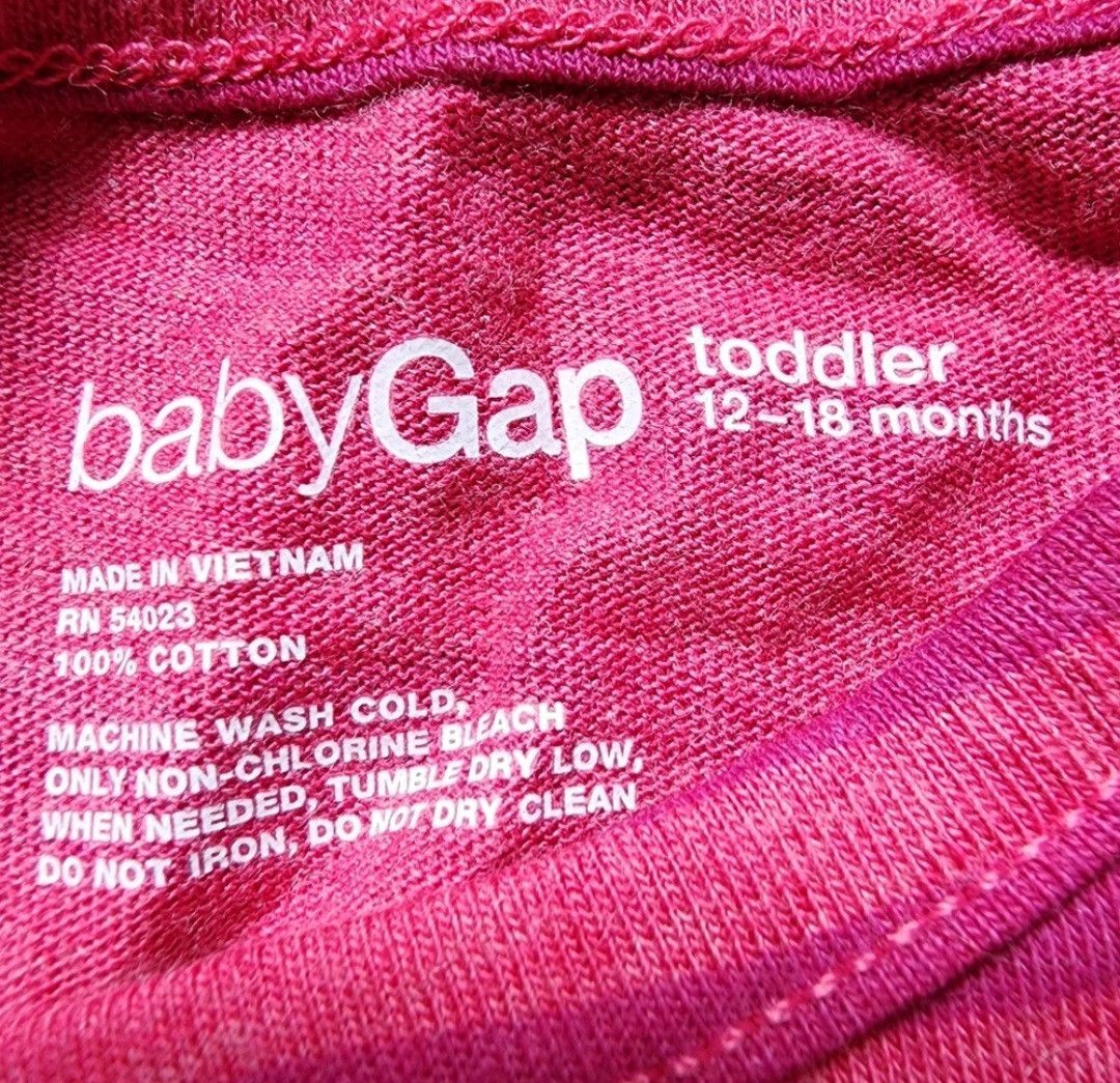 Gap NWT Baby GAP Girl's Pink Zebra Stripe Neck Tank 12-18 Months Size XXS / US 00 / IT 34 - 3 Thumbnail