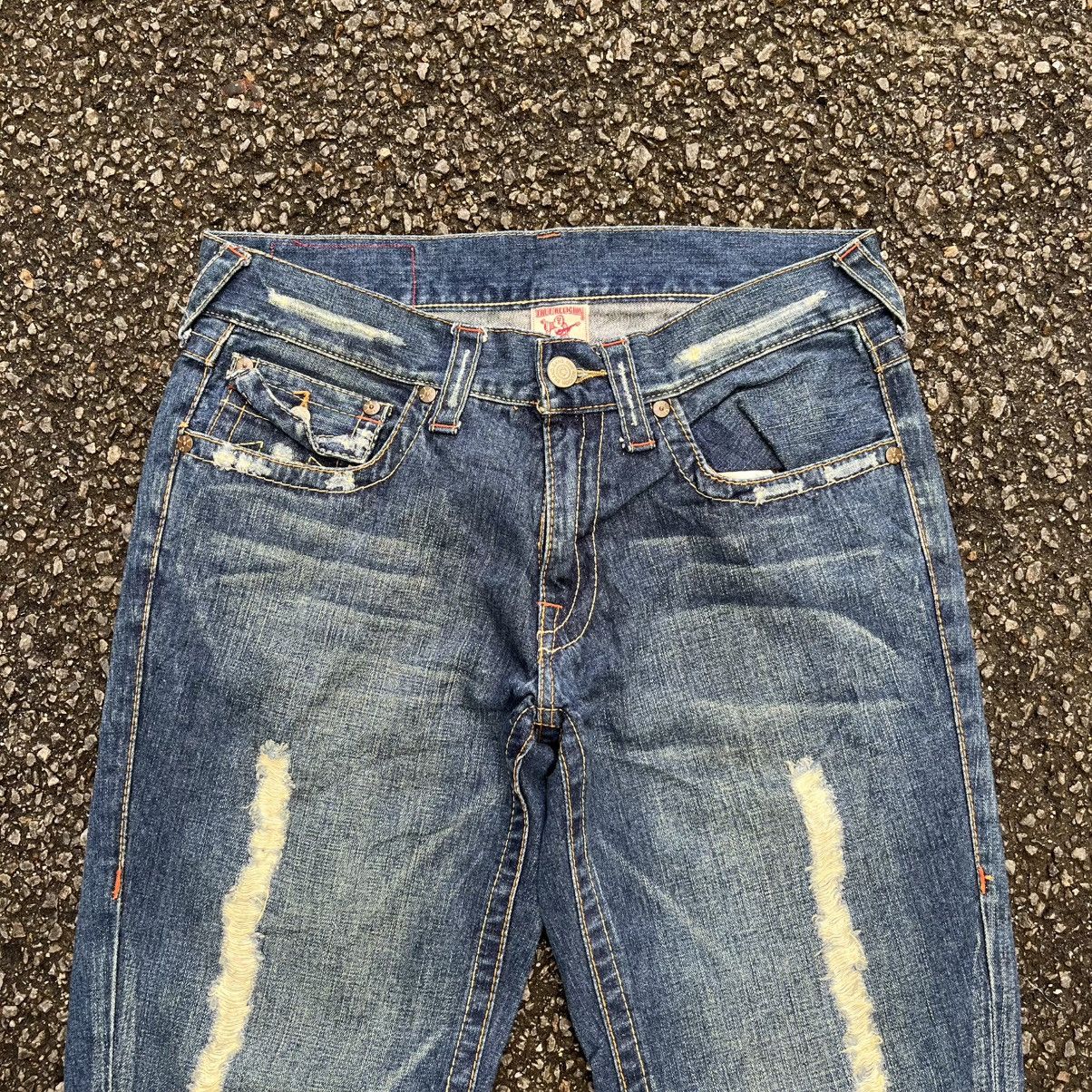 Tornado Mart True Religion Flare Jeans 803 Distressed Boot Cut Denim Punk Size US 33 - 3 Thumbnail