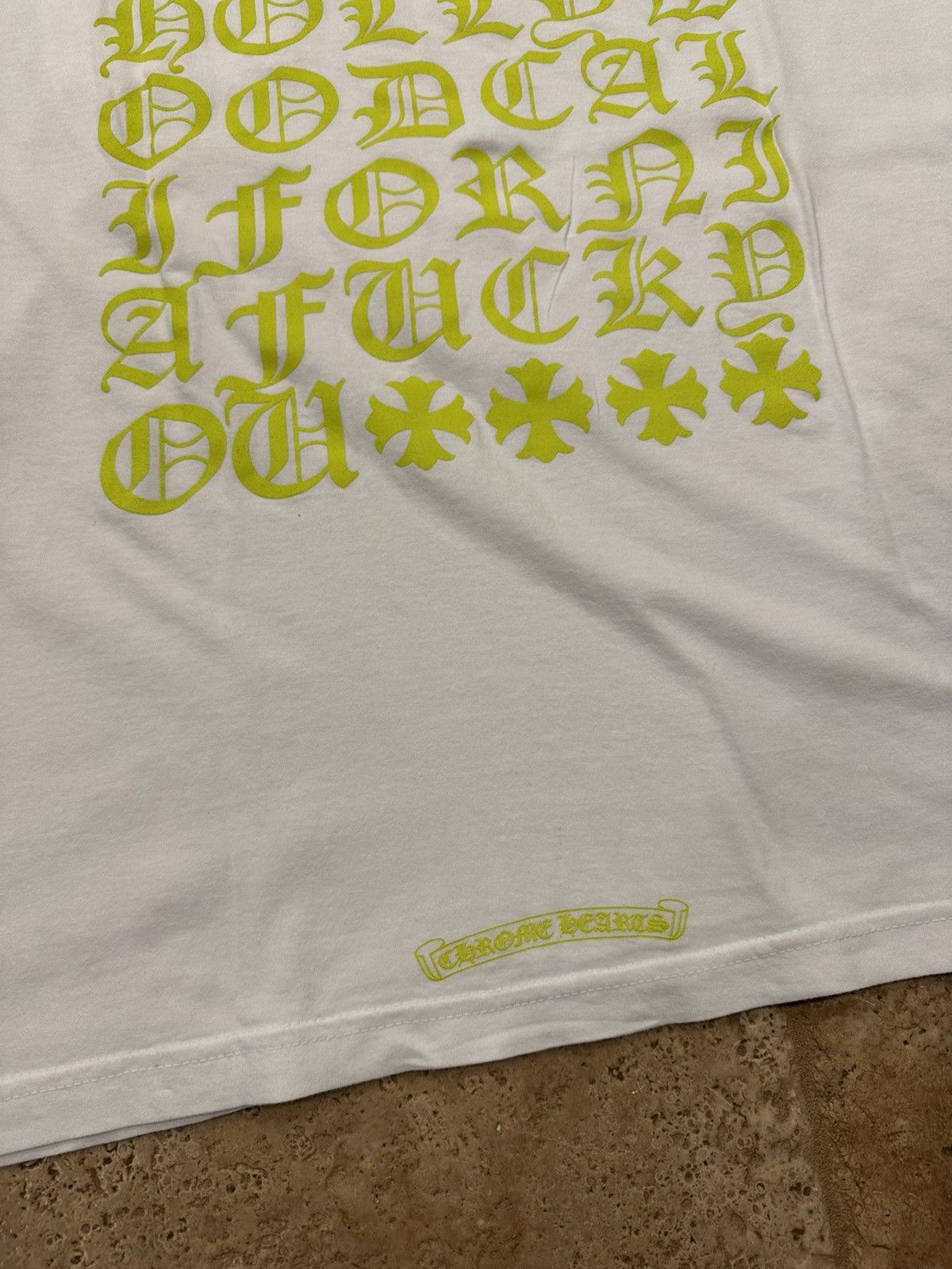 Chrome Hearts Chrome Hearts White / Yellow Script Hollywood T-Shirt Size US XL / EU 56 / 4 - 10 Thumbnail