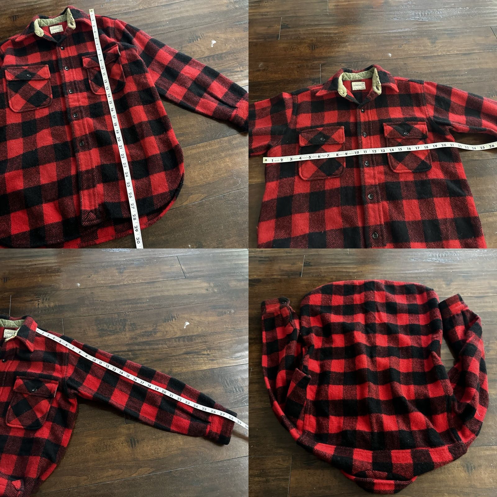 Vintage VINTAGE Pennys Towncraft Red Black Plaid Flannel Shirt Sz M Checker 60s 70s Size US M / EU 48-50 / 2 - 8 Thumbnail
