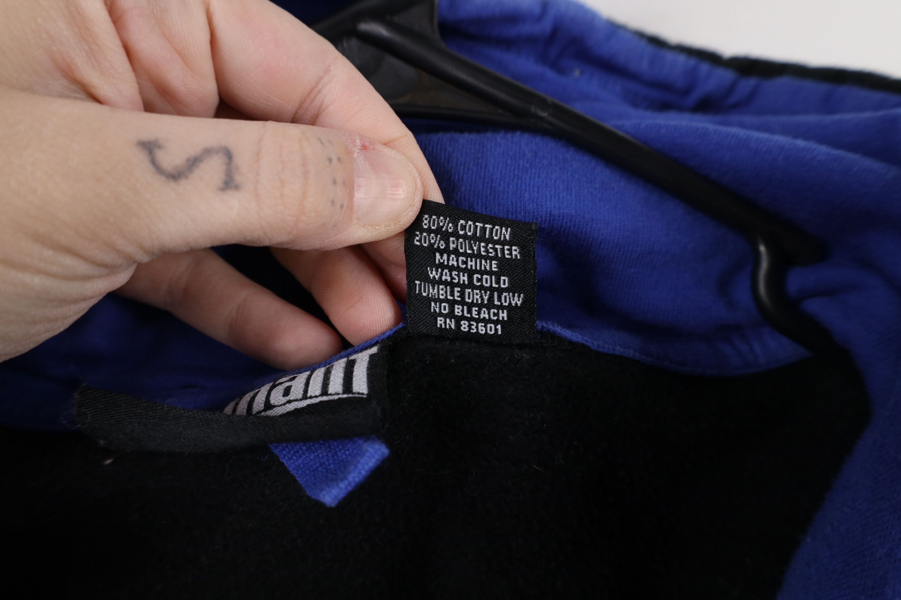 Vintage Vintage 90s Streetwear Blank Hoodie Sweatshirt Black Size US XL / EU 56 / 4 - 8 Thumbnail