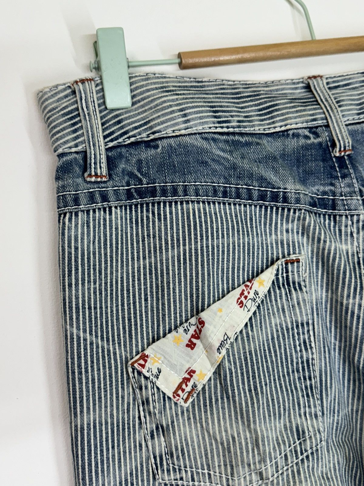 Hysteric Glamour × Japanese Brand Distressed Striped Patches i ❤️ Copper Smith Denim Jeans Size US 31 - 14 Thumbnail