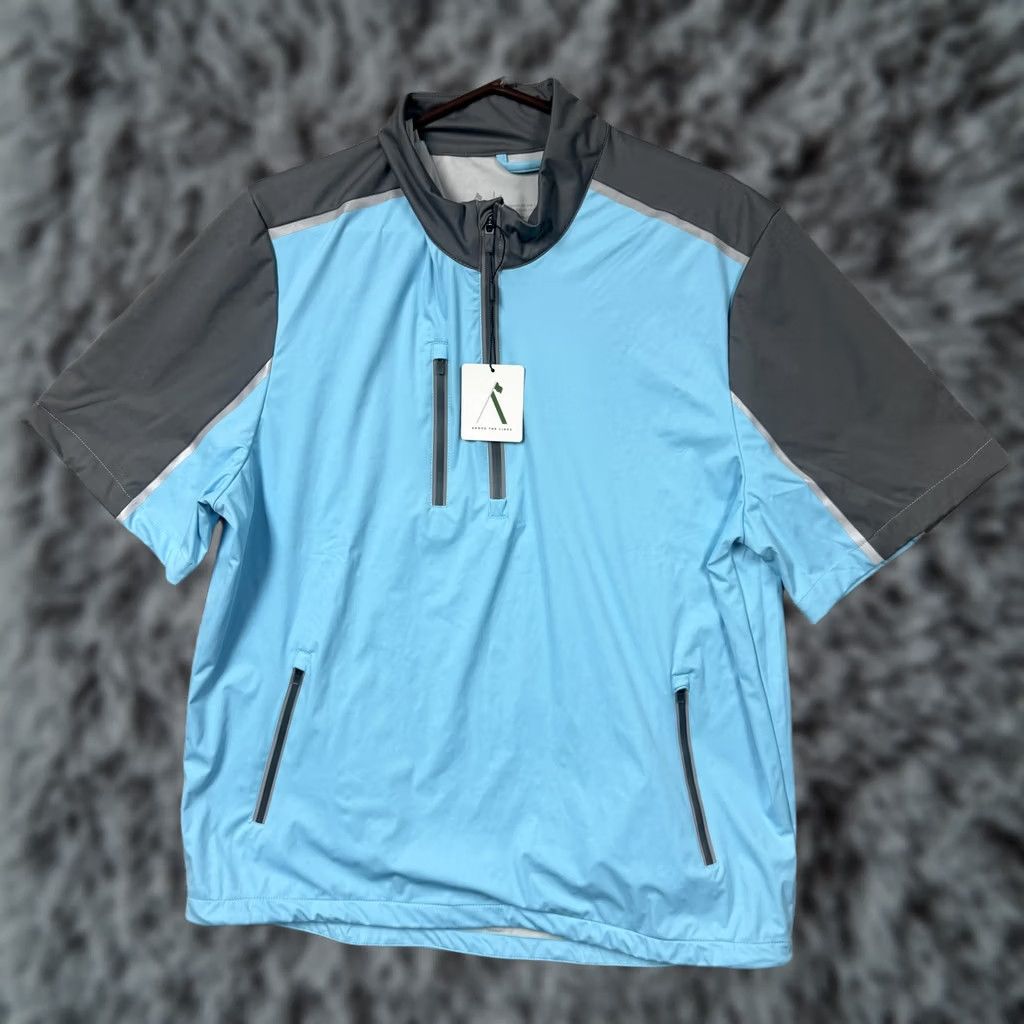 Vintage Above The Links Jacket Mens L Blue Gray 1/2 Zip Golf Windbreaker Softshell Size US L / EU 52-54 / 3 - 1 Thumbnail